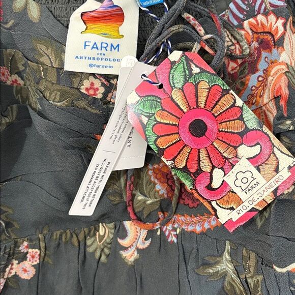 NWT Farm Rio x Anthropologie Long-Sleeve Halter Midi Dress - Picture 3 of 6